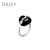 DAISY BEAUTY英国黑玛瑙灵蛇开口银戒指设计感男女同款表白生日礼物 DB-RS4010