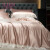 易卡狄高端纯色重磅100%真丝四件套奢华桑蚕丝被套床单柔滑丝绸床上用品 爱洛公主-钻石粉 1.8米床（被芯200*230cm）床单款