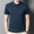 卡萨罗澳品牌短袖T恤男士2024夏季新款时尚百搭中年提花POLO衫上衣 蓝灰色 175/XL