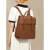 WURO感真皮女士电脑背包2023新款大容量小众时尚通勤女双肩包书包 沉香木棕色