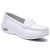  安巧象 护士鞋镂空透气气垫软底透气厚底防滑坡跟医护工作白鞋 白色单鞋 39 