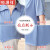 恒源祥妈妈夏装短袖衬衫2024新款洋气中老年女装polo领T恤上衣中年小衫 蓝色 3XL(建议120-135斤)
