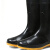 来禹 黑色雨鞋男女款中高筒牛筋底防滑耐磨雨靴水鞋（备注尺码）  黑色PVC黄底中筒 