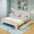 海象人实木床1.8米现代简约双人床床简易1.5米成人床1.2米 暖白床裸床+垫子 1500mm*2000mm
