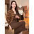 FLYCARP美拉德秋装女套装Chami「一颗板栗」色系格子衬衣+设计感吊带连衣 吊带裙长款（单件） XS