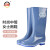 上海牌雨鞋女士高筒舒适PVC耐磨防滑防汛劳保工业防护耐腐蚀耐酸碱食品加工鞋SH302 灰蓝色 38