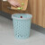 禧天龙塑料纸篓客厅卧室卫生间分类垃圾桶办公室加厚耐用垃圾篓 樱草蓝-带压圈-2个装