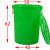 惠利得垃圾桶圆形加厚大号带盖厨余易腐垃圾分类绿色熟胶圆筒商用过滤大 100K绿色有盖