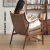 北美黑胡桃木实木休闲椅现代设计师沙发椅家用客厅靠背椅 北美黑 椅 北美黑