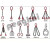 G80锰钢高强度起重链条吊索具 T8级模具吊钩吊具 手拉葫芦链条 2吨1米2腿（默认羊角钩）