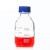 SiQi透明玻璃丝口瓶茶色棕色玻璃瓶塑料螺口蓝盖密封瓶试剂瓶螺纹带刻度多规格 透明丝口瓶50ml
