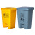 基加厚黄色利器盒诊所用垃圾桶废物收纳脚踏桶耐用防冻黄色垃圾桶 240L带轮