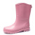 冰禹 雨鞋 女款中筒雨靴 轻便防水防滑成人胶鞋 粉红色 37码 BYC-320