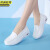 京洲实邦 冬季女士软底工作鞋保暖护士鞋 单鞋白色/D款JZSB-2653