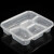 谐晟 一次性透明塑料分格餐盒 打包盒汤碗保鲜盒 薄壁五格1000ml/个*150个（实物不含勺） 1箱