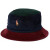 拉夫劳伦（Ralph Lauren）（POLO RALPH LAUREN） 男士拼色灯芯绒水桶帽 H_navy(584146)/C_g Small-Medium