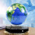 科茵格AR智能科技磁悬浮地球仪发光自转8英寸办公室摆件创意生日礼物男 时钟款14cm黑色星光球发彩光