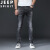 吉普（JEEP）牛仔裤男 2019春夏新款修身韩版直筒弹力破洞小脚裤LHL7056 黑色 33