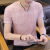夏季冰丝男士短袖T恤V领男装2021新款镂空双层上衣韩版修身潮体恤 白色 低质量 M 建议80-95斤