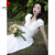皮尔卡丹（pierre cardin）赫本风复古法式连衣裙女夏季2024新款设计感纯色收腰显瘦气质长裙 白色 S