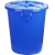 大号垃圾桶带盖户外家用特大号商用厨房无盖圆桶环卫潲水桶带轮子 65升蓝色无盖（加厚款）