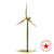沃嘉定制适用太阳能风机模型金属风车旋转摆件风力发电机模型发电风车模型 金色