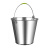 庄太太【10L】圆形白铁皮赠品桶百货加厚手提水桶垃圾铁桶大号油桶镀锌桶