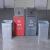 不锈钢彩色推盖式垃圾桶酒店商场办公室大容量分类垃圾桶 TP-51-红