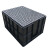 金诗洛 K6078 防静电周转箱黑色塑料收纳箱ESD电子零件元件盒物料胶框 400*300*230