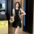 花西雪宝藏衣橱感小众荷叶显瘦夏季小个子黑色连衣裙 长裙 M 100-110斤