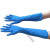 洗头手套发廊专用加长长手套橡胶一次性乳胶16寸插秧手套 蓝色10只 XS