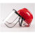 定制适合安全帽带面罩全脸防护透明PVC烧焊防飞溅防冲击打磨面屏防护面具 红色安全帽+支架面屏