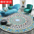 欧美品质制卧室轻奢复古客厅地毯美式摩洛哥办公室摇椅电脑地圆形 轻奢蓝摩 直径140