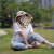 HKFZ 太阳能USB充电带风扇帽子男女夏遮脸大棚干农活遮阳太阳帽 可拆四种戴法款  粉色 太阳能+USB充电收藏送充电器