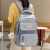 立意初中生书包女少女日系学院风高中大容量双肩包大学生电脑旅行背包 蓝色（带挂坠+愤怒云挂件）