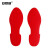安赛瑞 5S管理地贴（脚印）1对装 280×100mm 红色 脚印形状标贴 15813
