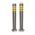 不锈钢防撞柱加厚钢管警示柱固定隔离柱可拆卸路桩立柱55060075 76*600固定款加顶环