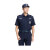 昊鹰弹力速干保安服工作服套装作训服保安服 短袖蓝+标 165 