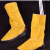 电焊工牛皮电焊护脚套皮护腿护脚盖劳保防护鞋盖隔热阻燃耐高温 黄色短款魔术粘长22厘米