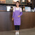 家政保洁专用围裙厨房家用微防水防油服务员工作服10个起印刷 紫色（背带款）