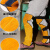 KYCXD焊工牛皮护膝 电焊防烫护腿 耐磨耐高温焊工防护装备腿部防护用品 黄色护腿短款
