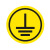 接地标识贴ABCNPE相序标志电器电气设备标签提示贴 接地(黄底带圈) 不干胶  4x4cm / 100小贴
