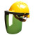 电焊面罩配安全帽式焊工防护面具防烤脸护脸全脸焊头戴式焊帽面屏 （绿色）面罩+三筋透气（黄色）安全帽