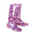 雨花泽 水鞋女士时尚防滑防水插秧鞋耐磨雨靴耐酸碱高筒PVC雨鞋子 波点紫色36码