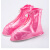 工厂店景区旅游户外徒步女式珠光PVC 带防雨层 防雨防污鞋套 粉红M