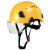 ABS护目防砸工地安全帽带护目镜国标建筑安全盔透气高空劳保印字 黄色帽+透明护目镜