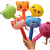 哈梵游充气锤子卡通儿童带铃铛青蛙气球地推小礼品幼儿园小榔头充气玩具 动物充气锤子10个 含气筒