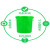 垃圾桶圆形加厚大号带盖厨余易腐垃圾分类绿色熟胶圆筒商用过滤大 60K绿色有盖厨余新国标
