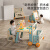 IQG品牌儿童多功能积木桌可折叠画板男孩大颗粒拼装玩具宝宝 百变积木桌-摩卡棕+椅子