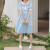 爱图荣2024夏季新款连衣裙甜美宽松型中长款套头学院风海军领裙子 白色 S